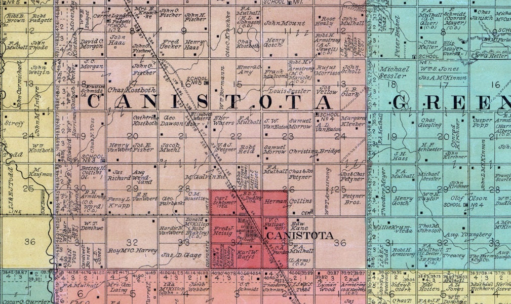 1900 Farm Line Map of McCook County South Dakota