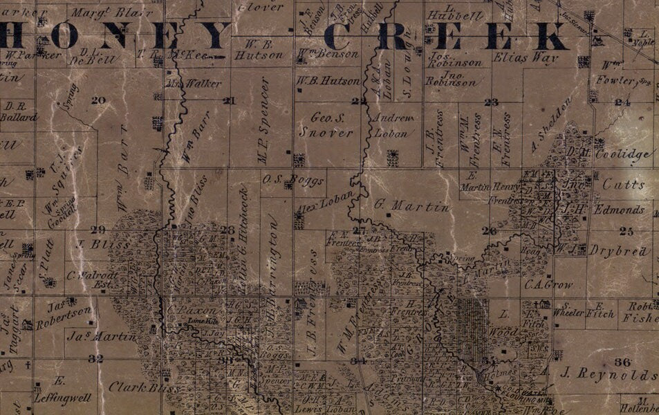 1869 Map of Delaware County Iowa