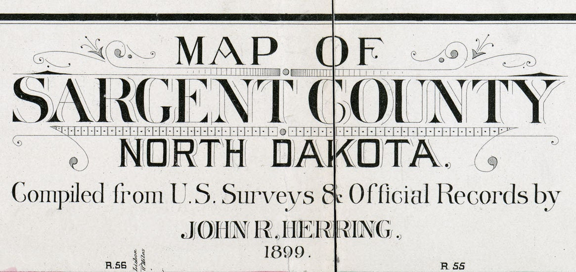 1899 Farm Line Map of Sargent County North Dakota