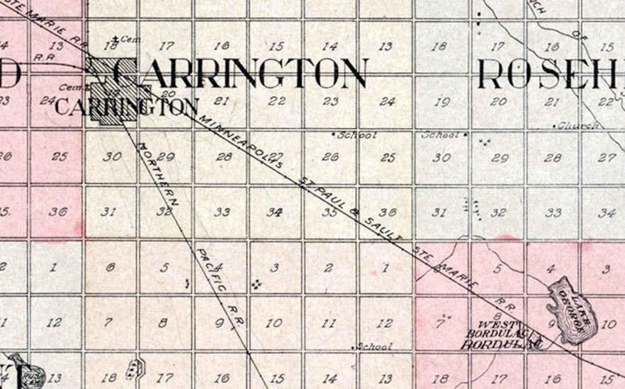 1910 Map of Foster County North Dakota