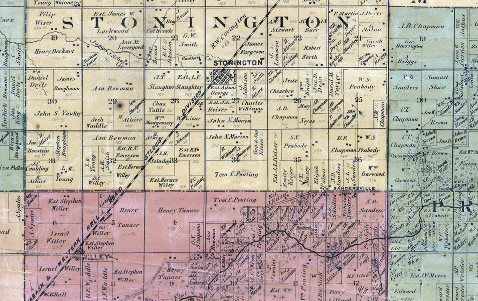 1877 Map of Christian County Illinois