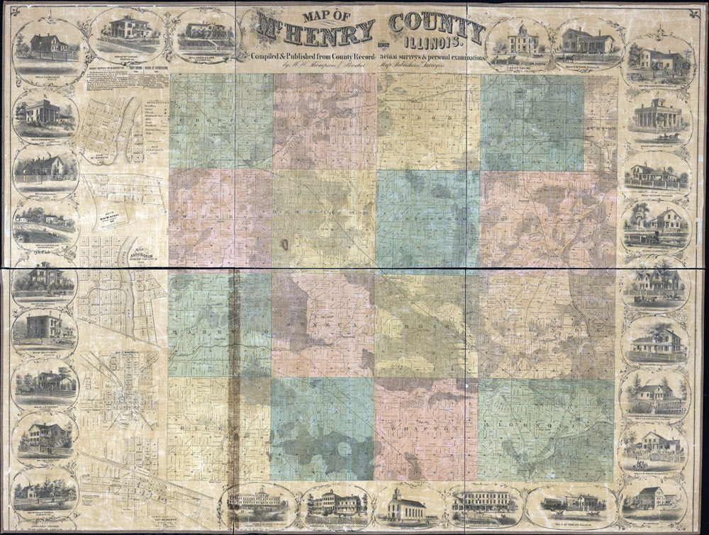 1862 Farm Line Map of McHenry County Illinois
