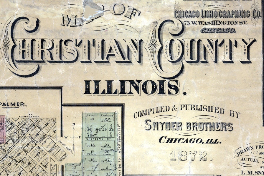 1877 Map of Christian County Illinois