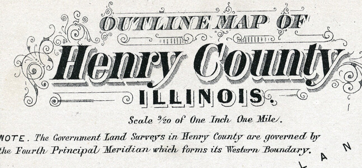 1893 Map of Henry County Illinois Cambridge