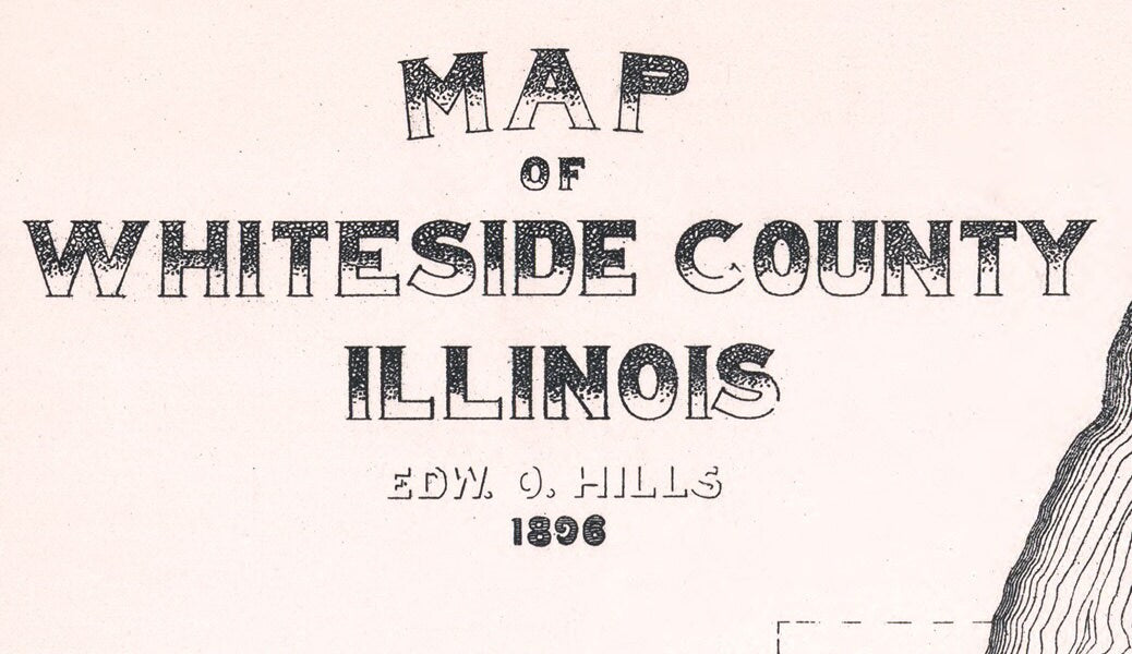 1896 Farm Line Map of Whiteside County Illinois Fulton
