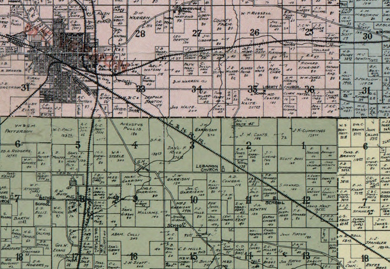 1900 Farm Line Map of Jefferson County Illinois