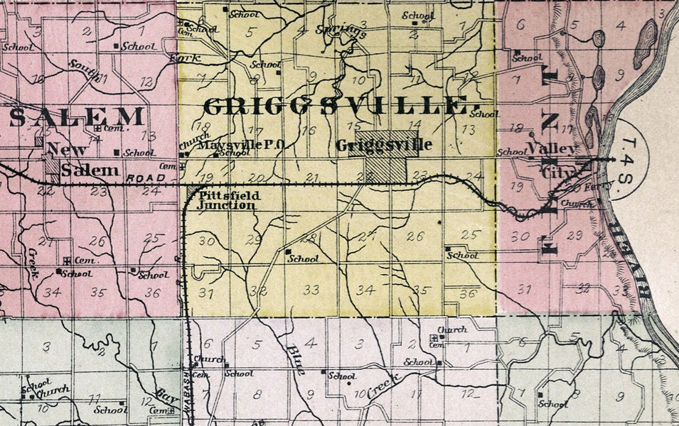 1895 Map of Pike County Illinois