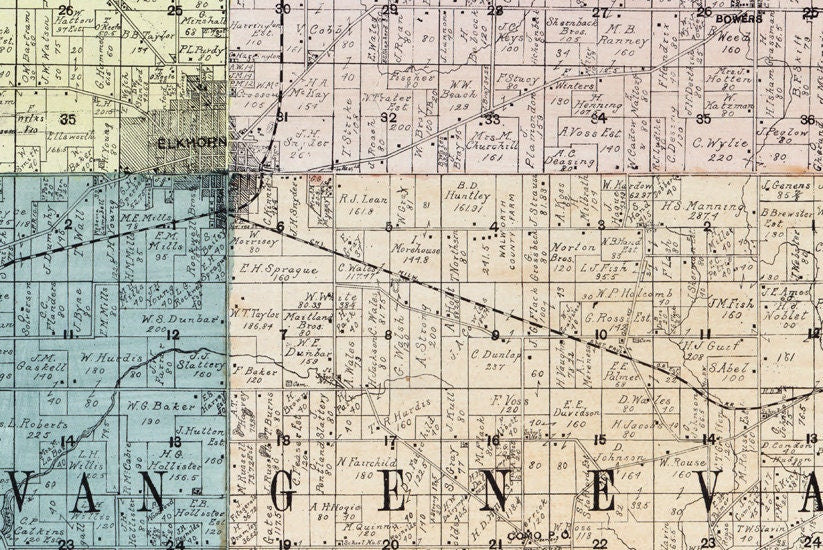 1900 Map of Walworth County Wisconsin