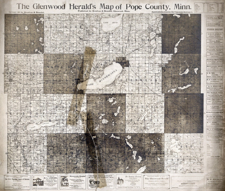 1901 Map of Pope County Minnesota