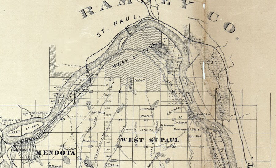 1874 Farm Line Map of Dakota County Minnesota Hastings St Paul