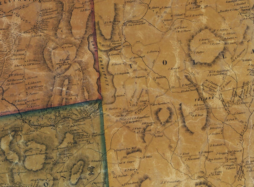 1857 Map of Tolland County Connecticut