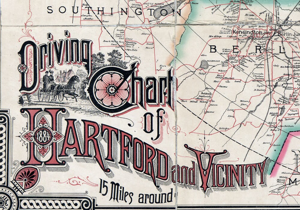 1884 Map of Hartford Connecticut and Region