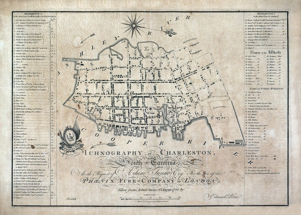1788 Map of Charleston South Carolina