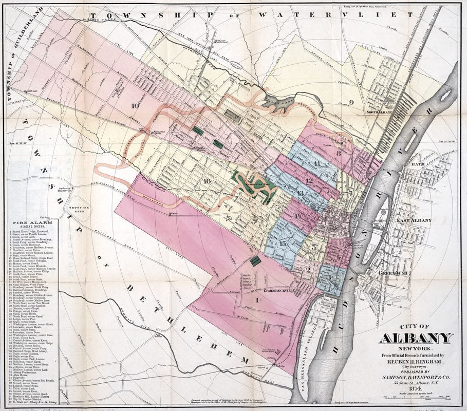 1874 Map of Albany New York