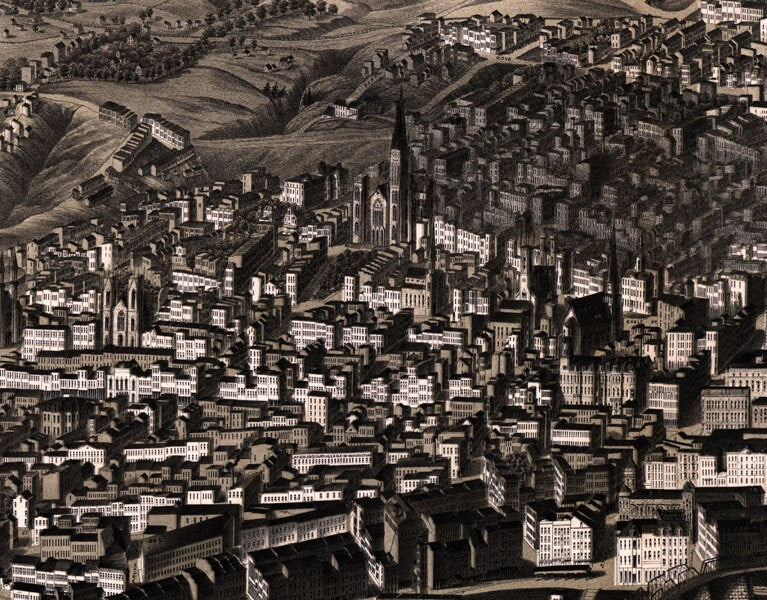 1879 Panoramic Map of Albany New York