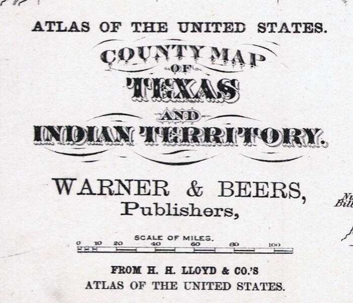 1875 Map of the State of Texas