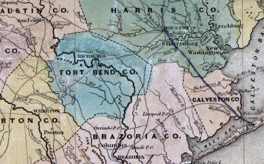 1853 Map of the State of Texas