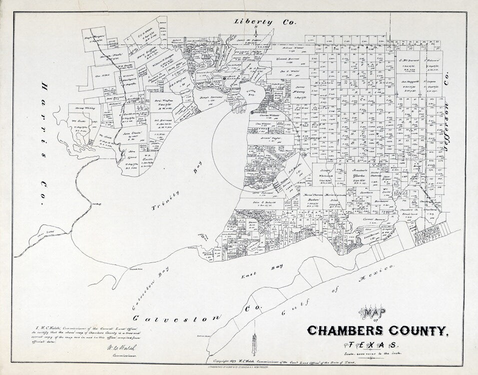1879 Map of Chambers County Texas