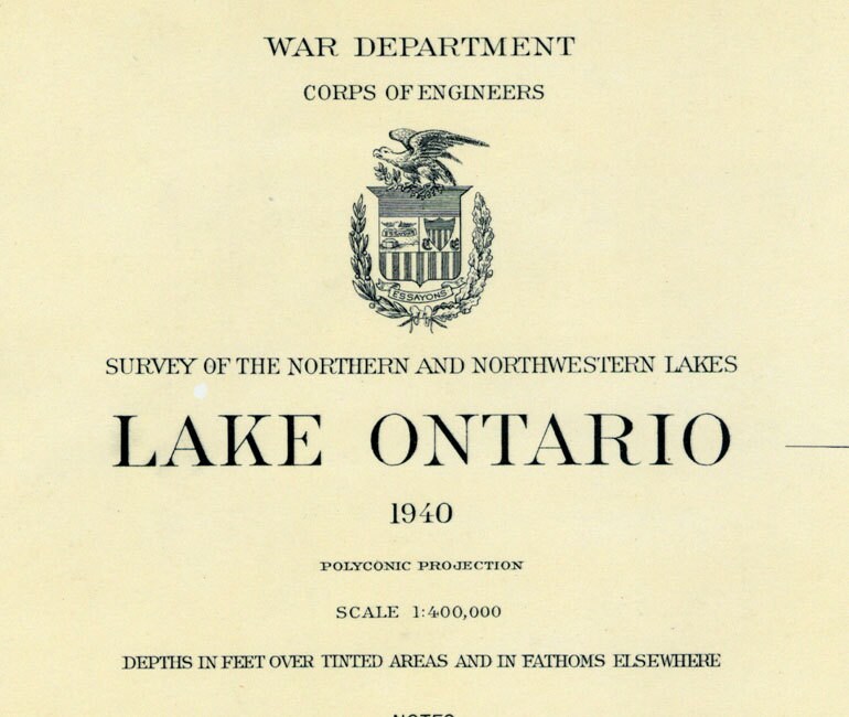 1941 Nautical Map of Lake Ontario