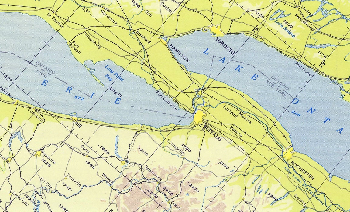 1953 Nautical Map of US & Canada East Coast