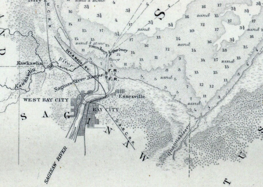 1897 Nautical Map of Lake Huron