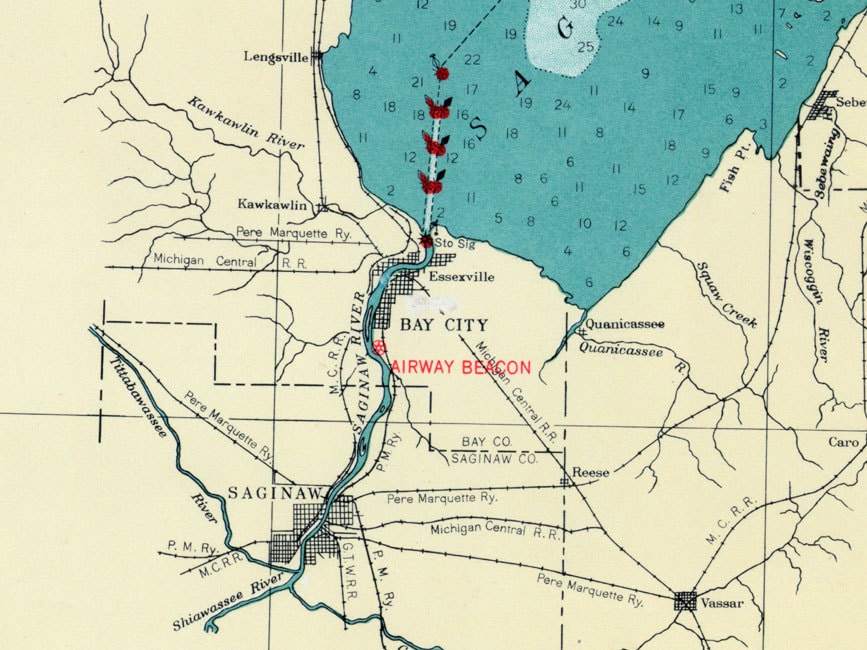 1940 Nautical Map of Lake Huron and Georgian Bay