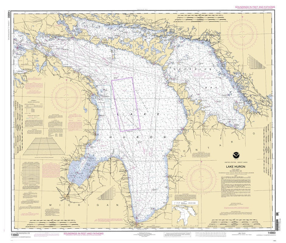 2005 Nautical Map of Lake Huron and Georgian Bay