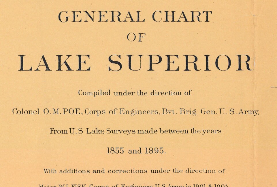 1909 Nautical Map of Lake Superior