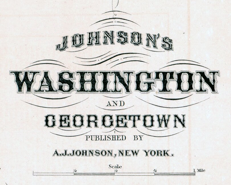 1869 Map of Washington DC and Georgetown