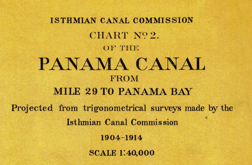 1914 Nautical Map of the Panama Canal