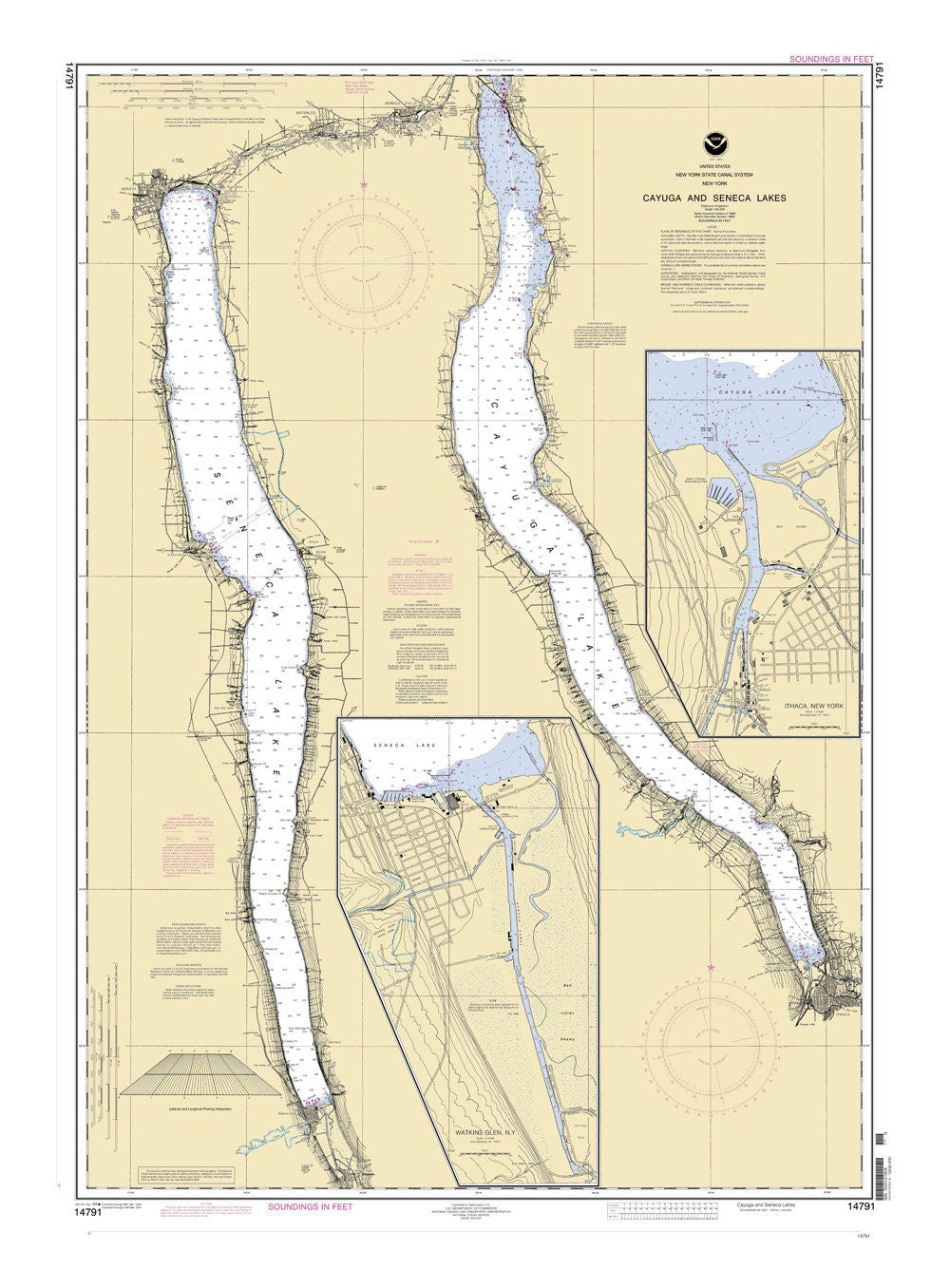 2004 Nautical Map of New York Cayuga and Seneca Lakes