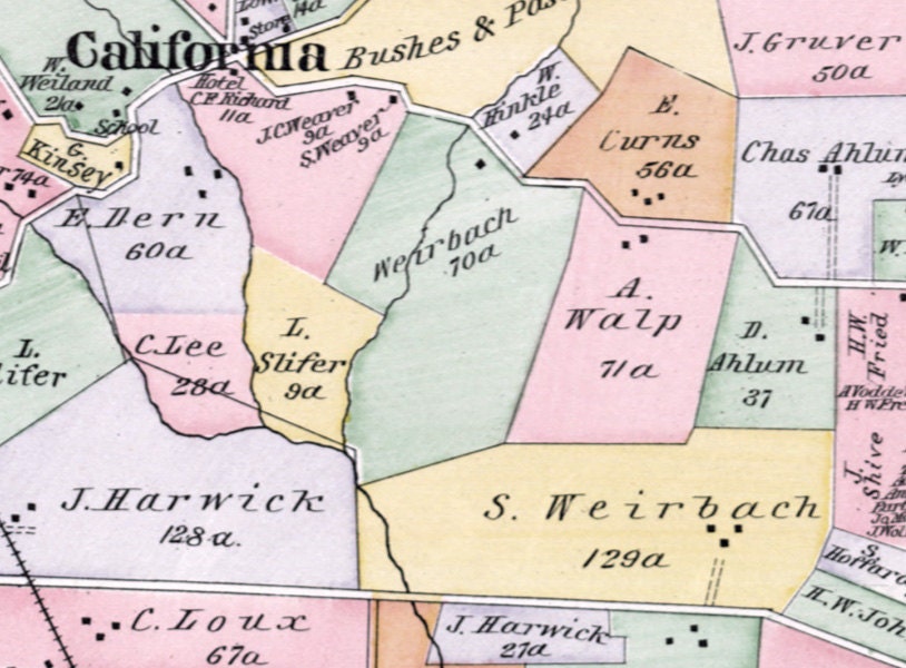1891 Map of Richland Township Bucks County Pennsylvania