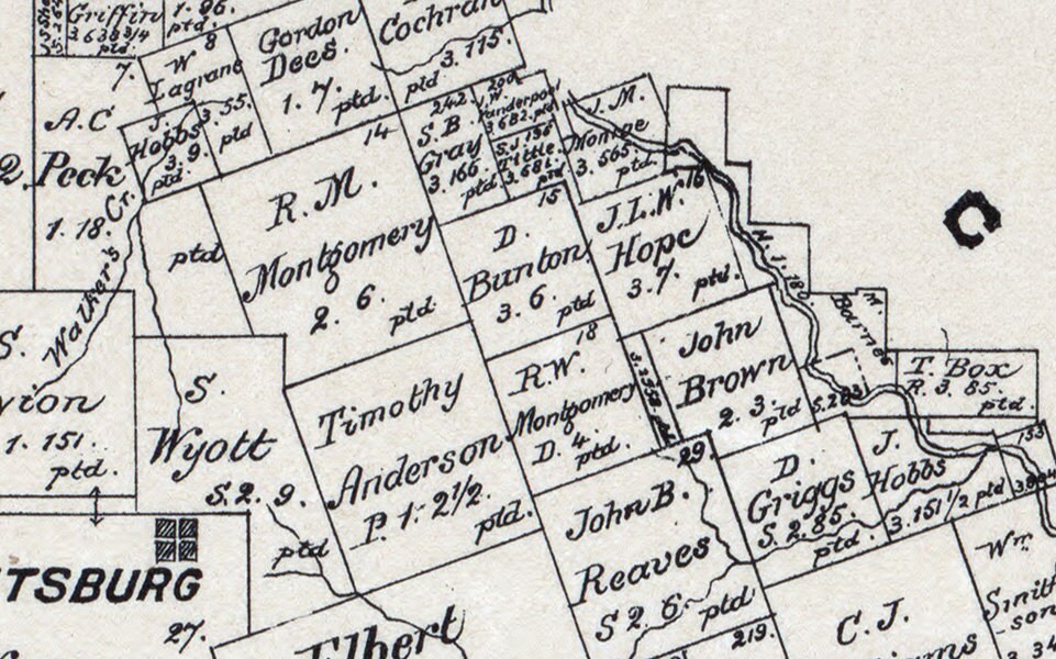 1879 Farm Line Map of Camp County Texas