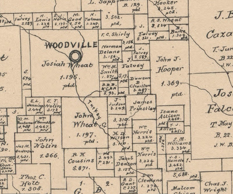 1879 Farm Line Map of Tyler County Texas
