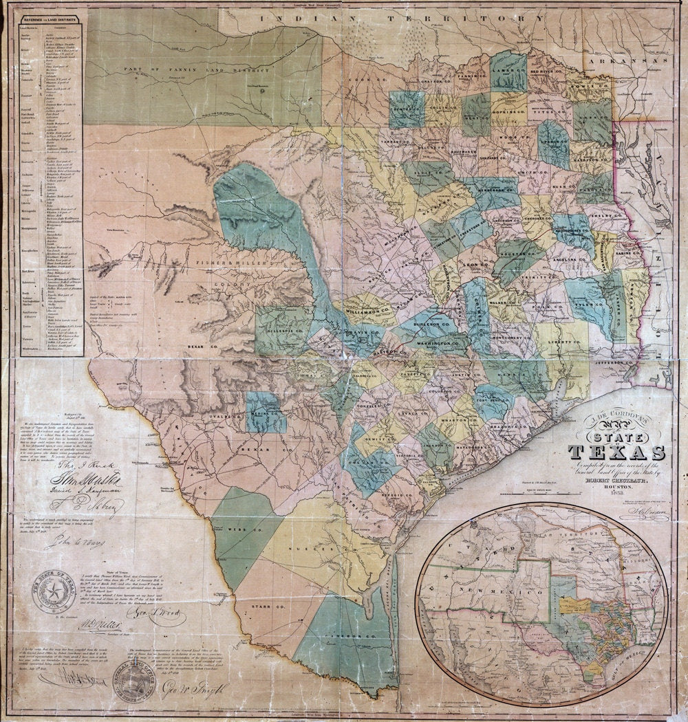 1853 Map of the State of Texas