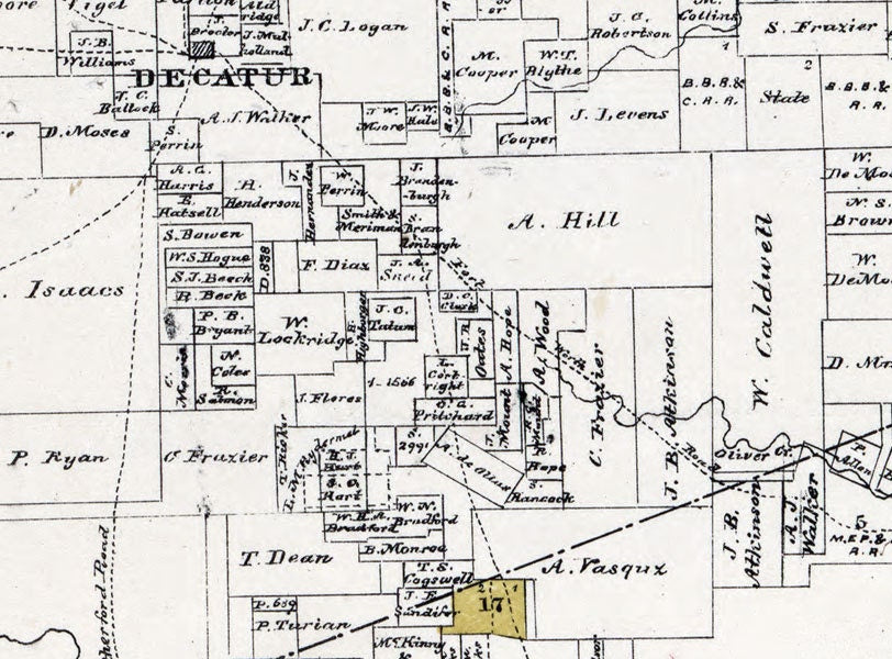 1870 Map of Wise County Texas