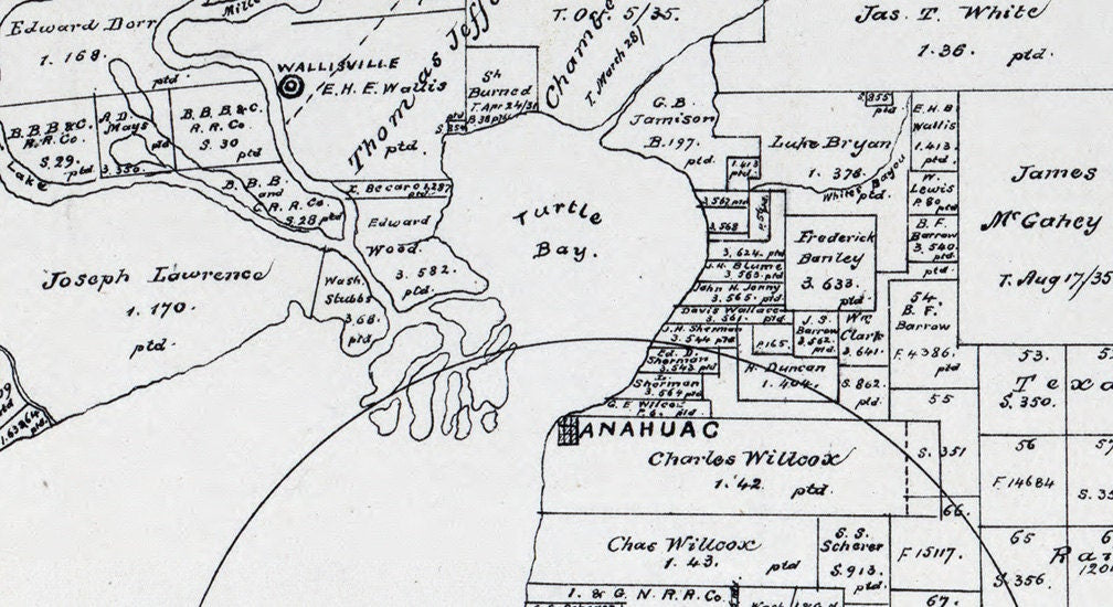1879 Map of Chambers County Texas