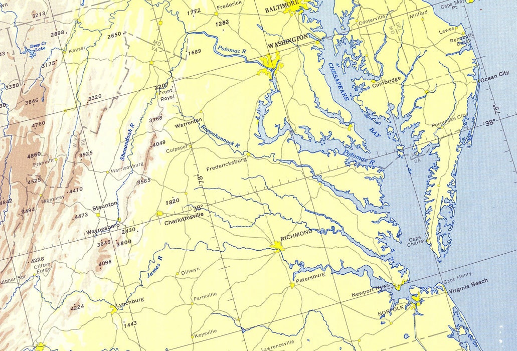 1953 Nautical Map of the United States East Coast