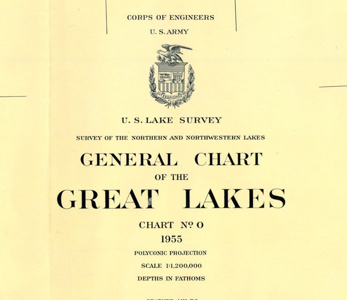 1955 Nautical Map of The Great Lakes