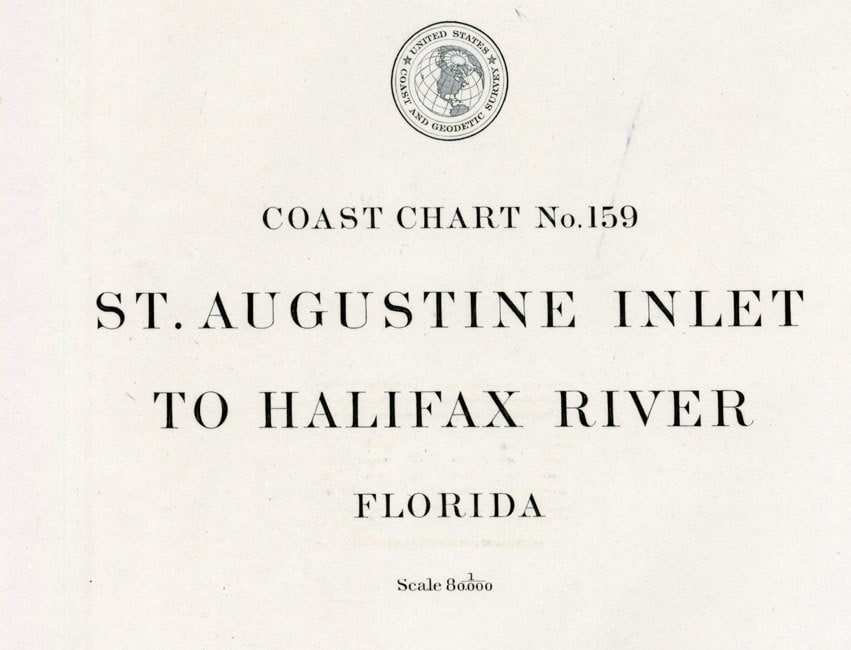 1893 Nautical Map of St Augustine Inlet Florida