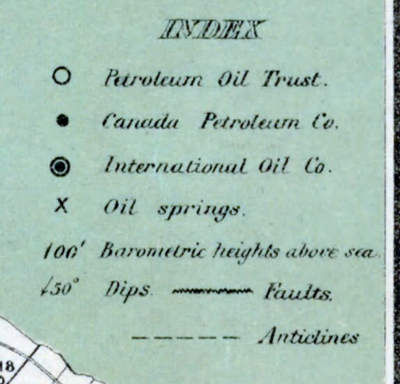 1902 Map of Gaspe Oil Fields Quebec Canada