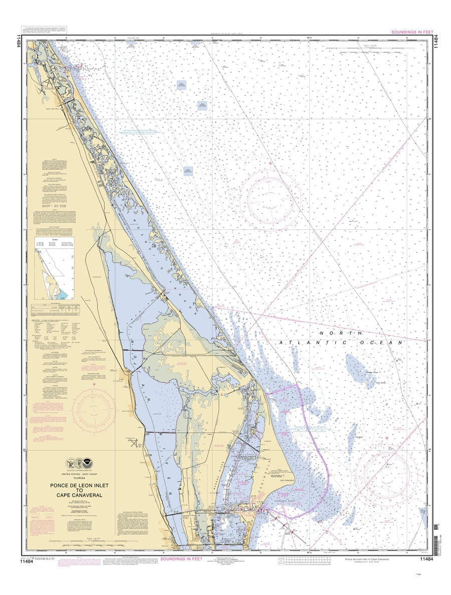 2011 Nautical Map of Ponce de Leon Inlet to Cape Canaveral Florida