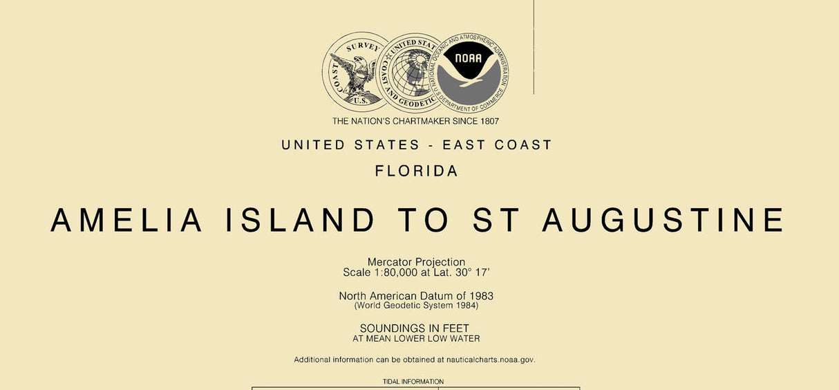 2012 Nautical Map of Amelia Island to St. Augustine Florida