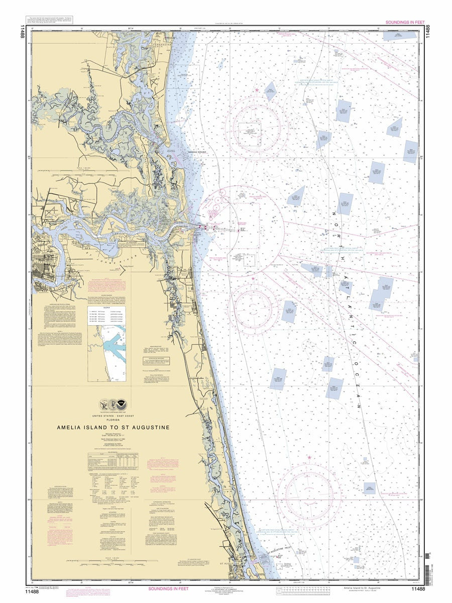 2012 Nautical Map of Amelia Island to St. Augustine Florida