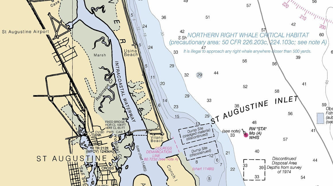 2012 Nautical Map of Amelia Island to St. Augustine Florida