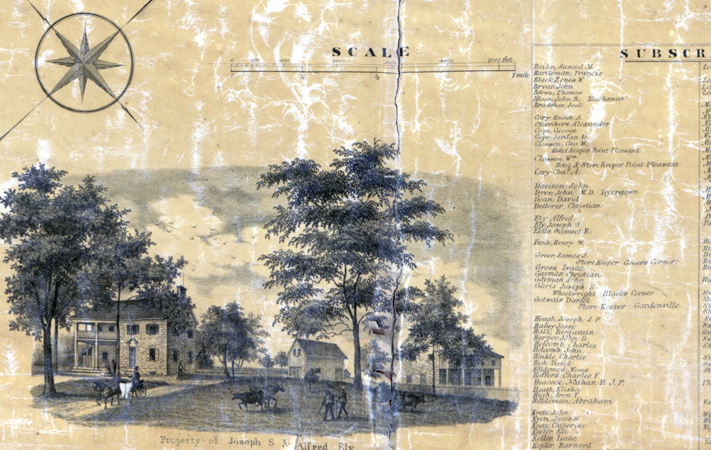 1859 Farm Line Map of Plumstead Township Bucks County Pa