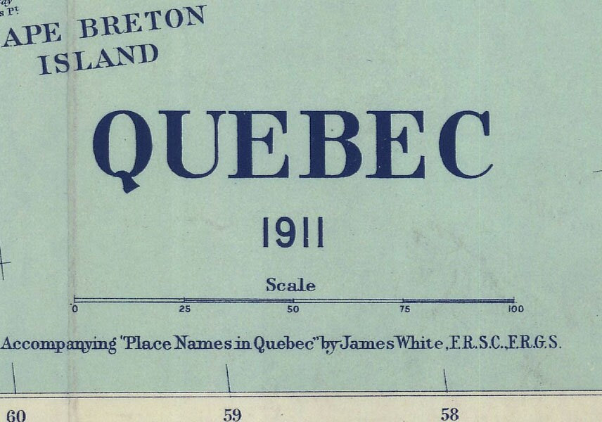 1911 Map of Quebec Canada
