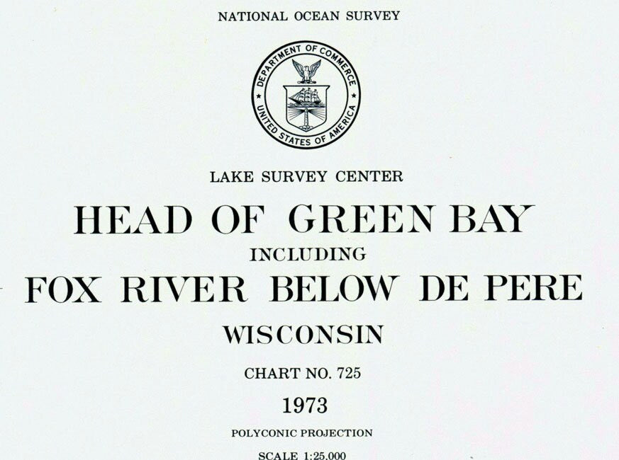 1973 Nautical Map of Head of Green Bay Lake Michigan