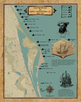 Shipwreck Map of Cape Canaveral Florida Area