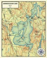 1912 Map of Androscoggin Lake Maine